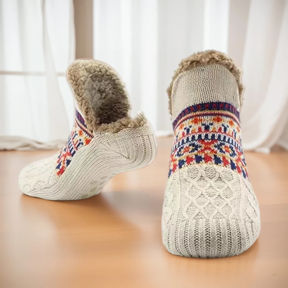 Men Women Winter Indoor Home Slippers Socks Non Slip Thick Thermal Socks Warm Thermal Slipper Socks Soft for Christmas