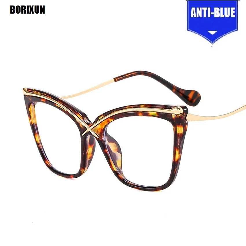 New Fashion Retro Anti Blue Light Cat Eye Glasses For Women Vintage Ladies Clear Computer Reding Eyeglasses Trending Wholesale