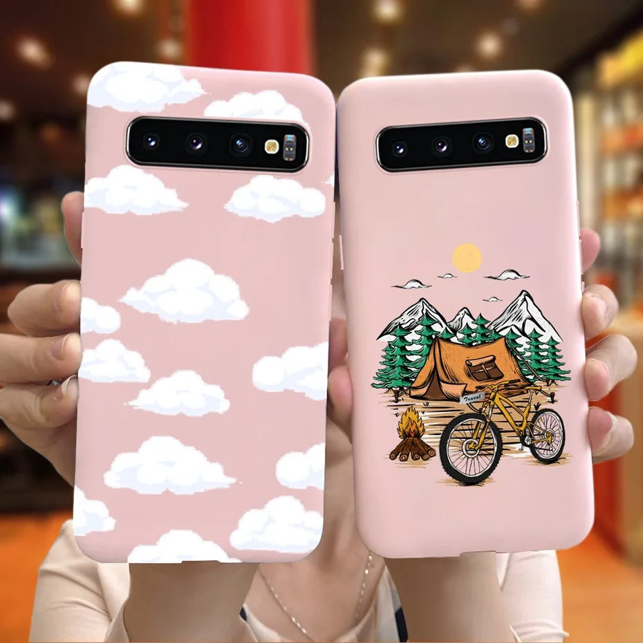 Silicon Case For Samsung Galaxy S10 Plus Phone Cover Samsung S10 S 10 S10e Flower Soft TPU Funda GalaxyS10 10e S10Plus Couqe