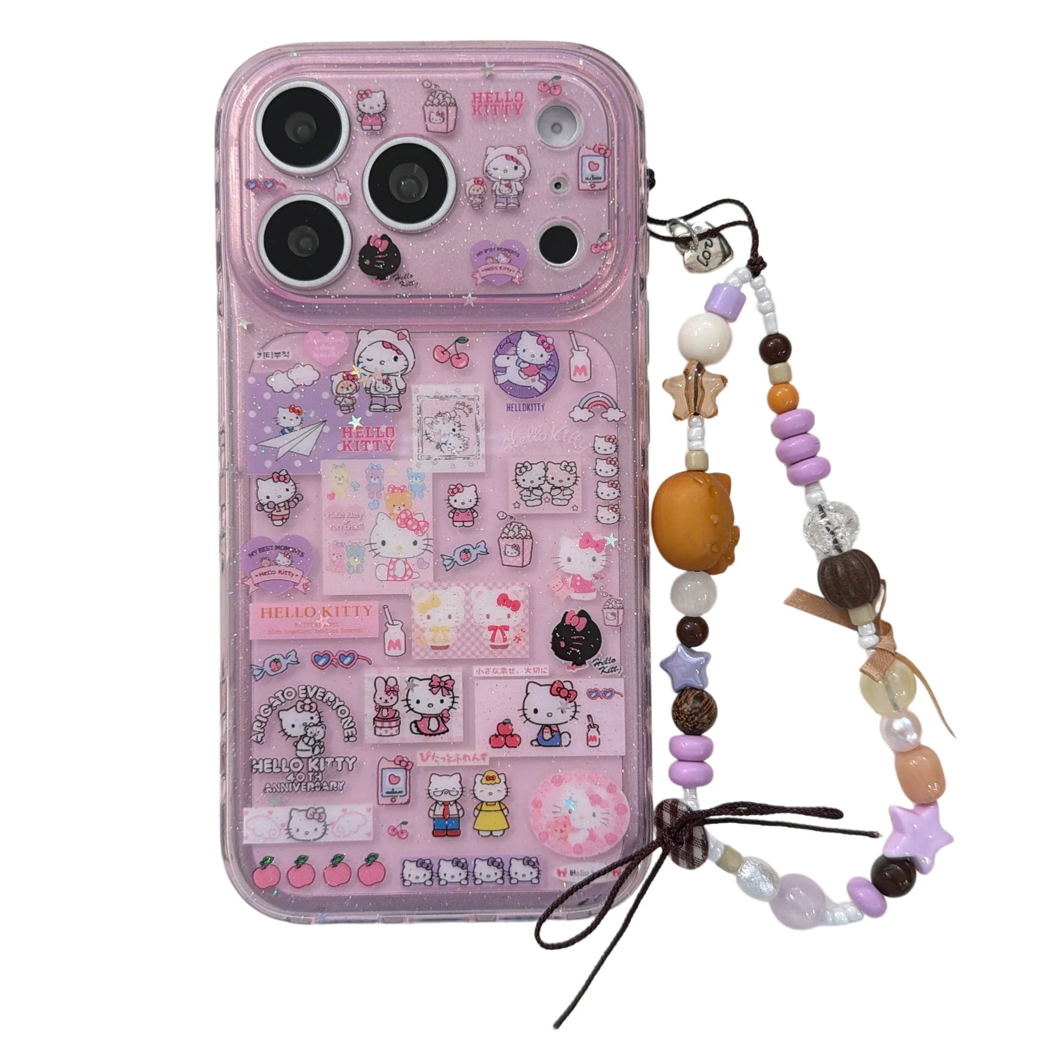 Girls Fashion Cute Cartoon For Hello Kitty Purple Case For iPhone 17 16 15 14 Pro Max Luxury Shockproof Protective Phone Cover