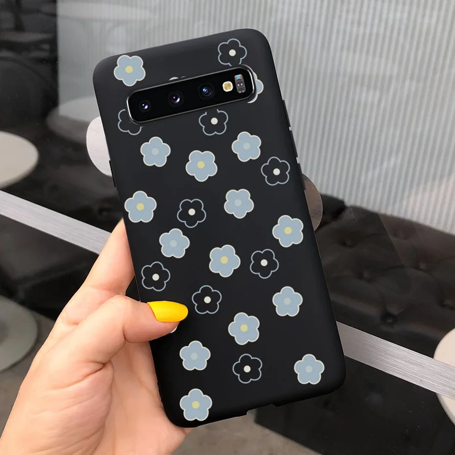 Silicon Case For Samsung Galaxy S10 Plus Phone Cover Samsung S10 S 10 S10e Flower Soft TPU Funda GalaxyS10 10e S10Plus Couqe