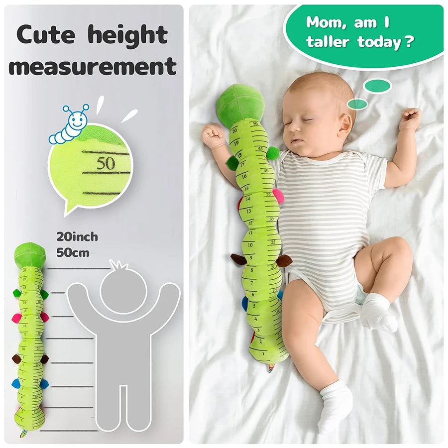 Baby Sensory Toy 0 3 6 12 Month Music Animal Stuffed Plush Caterpillar Toy for Infant Crinkle Rattle Toys for Newborn Boys Girl