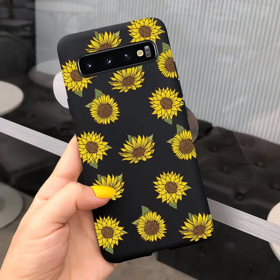 Silicon Case For Samsung Galaxy S10 Plus Phone Cover Samsung S10 S 10 S10e Flower Soft TPU Funda GalaxyS10 10e S10Plus Couqe