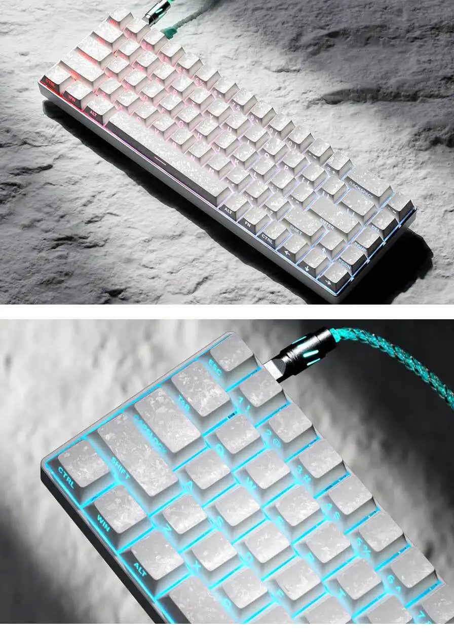 Carbon fiber white ice carbon pattern keycap transparent ev63 keyboard side engraved wootingAce68 keycap