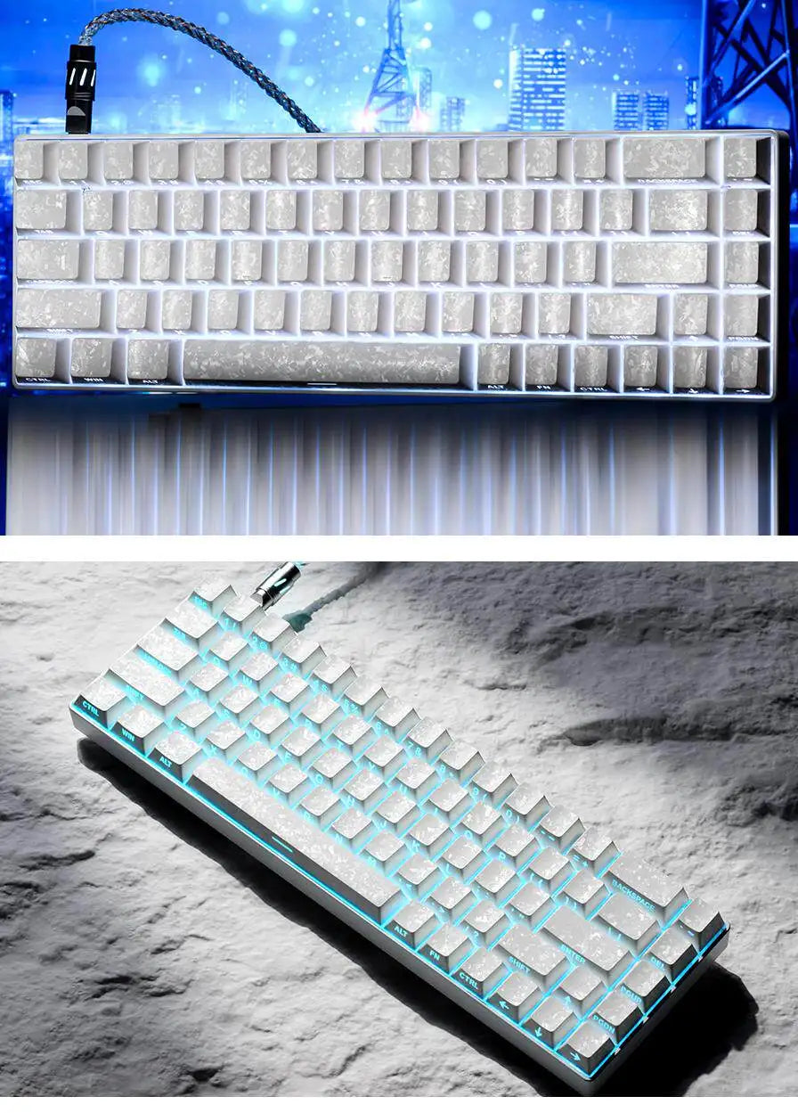 Carbon fiber white ice carbon pattern keycap transparent ev63 keyboard side engraved wootingAce68 keycap
