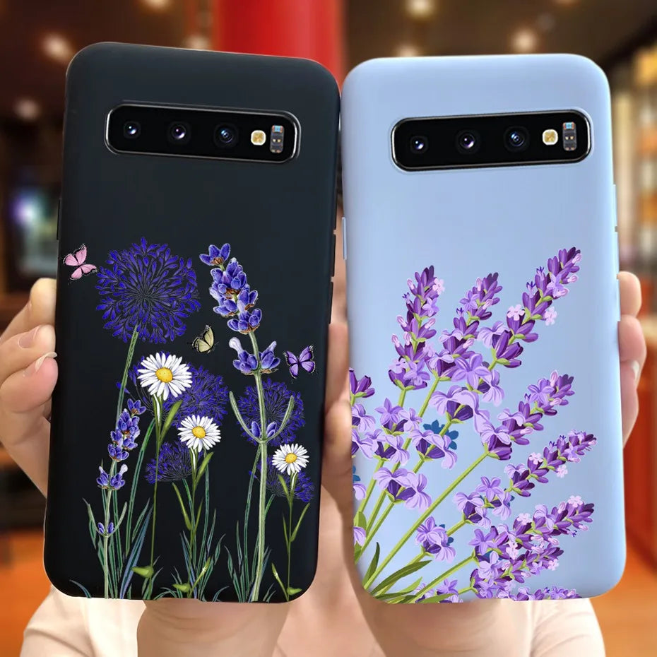Silicon Case For Samsung Galaxy S10 Plus Phone Cover Samsung S10 S 10 S10e Flower Soft TPU Funda GalaxyS10 10e S10Plus Couqe