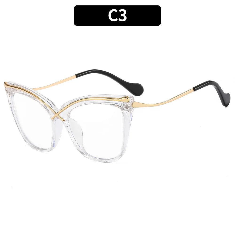 New Fashion Retro Anti Blue Light Cat Eye Glasses For Women Vintage Ladies Clear Computer Reding Eyeglasses Trending Wholesale