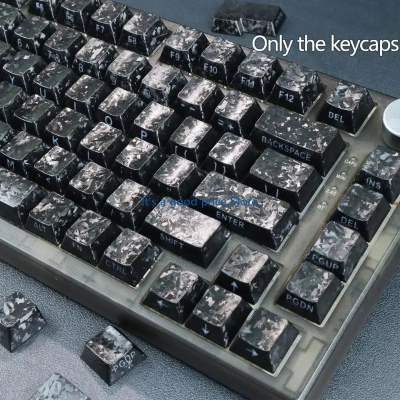 140pcs Keycaps Carbon Fiber Pattern Side Print Backlits for Mechanical Keyboard