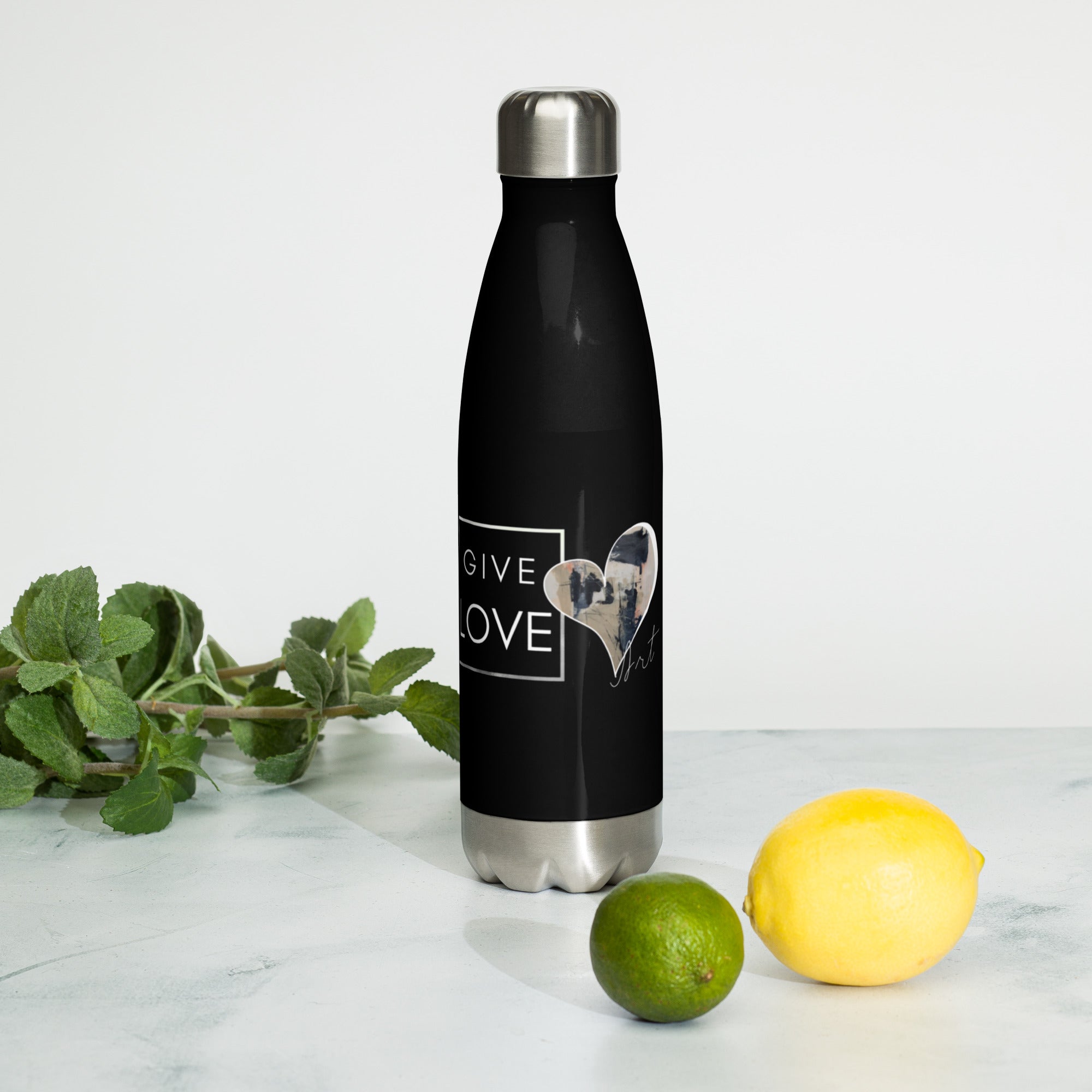 "Give Love" Stainless Steel Water Bottle